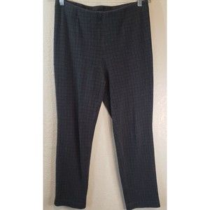 J Jill Ponte Slim Fit Pants Size Petite Medium Dark Gray Windowpane